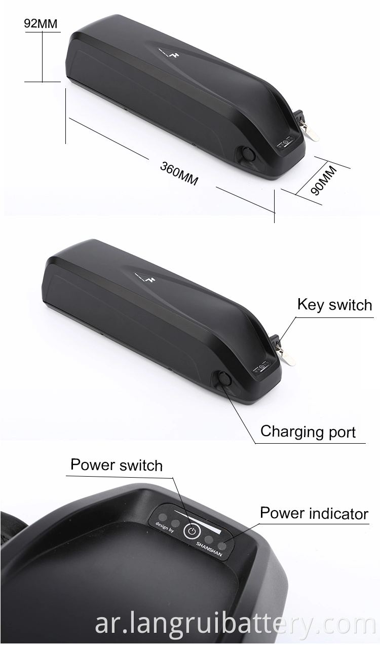 سعر البيع بالجملة ebike بطارية 36V 10AH Lithium Battery Pack for eBike